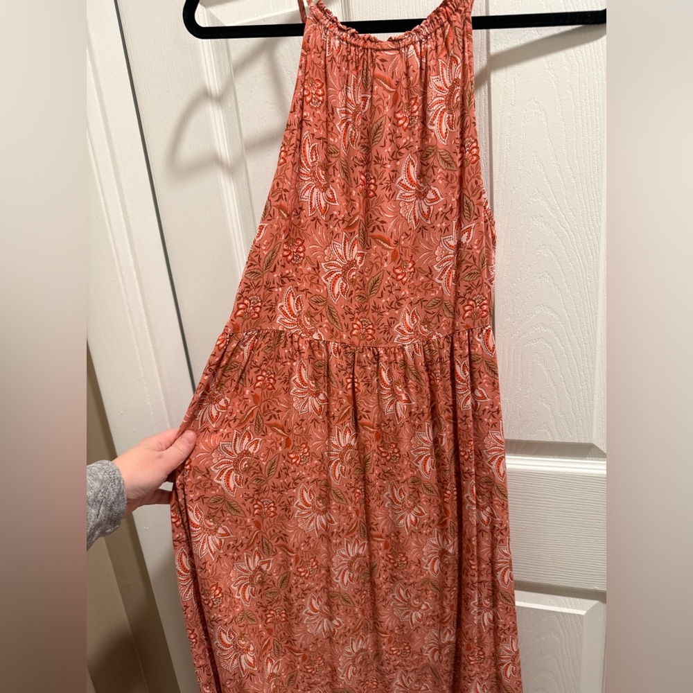 Old Navy Pink Orange White Floral Maxi Dress